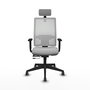PIQUERAS Y CRESPO Silla de oficina Horna con mecanismo Sincro/Traslack, Gris claro/Blanco