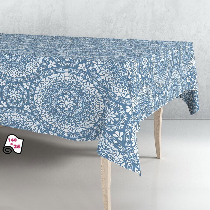 Exma Rollo de hule mantel mandala azul 1,40 x 25 m
