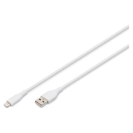Digitus Cable USB 2.0 Tipo A a Lightning de Silicona 2m Blanco MFi