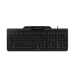 Cherry JK-A0400EU-2 Teclado de Oficina USB, Interruptor de Membrana, Diseño QWERTY Inglés EE. UU., Formato Completo 105 Teclas, Color Negro