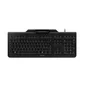 Cherry JK-A0400EU-2 Teclado de Oficina USB, Interruptor de Membrana, Diseño QWERTY Inglés EE. UU., Formato Completo 105 Teclas, Color Negro