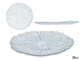 Vivalto Bajo Plato 32 cm Azul de Cristal (Set de 12)