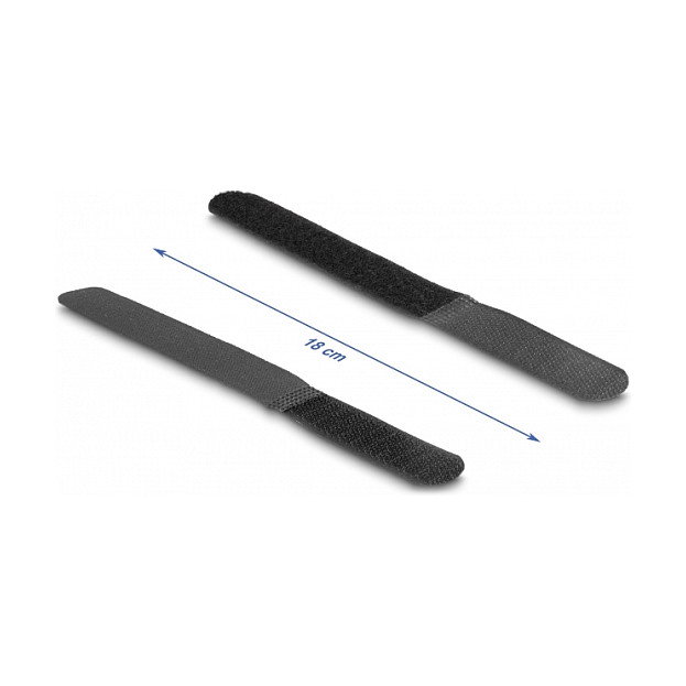 DeLOCK Bridas adherentes para cables LA 180 x AN 20 mm, negro, Nylon, 10 piezas