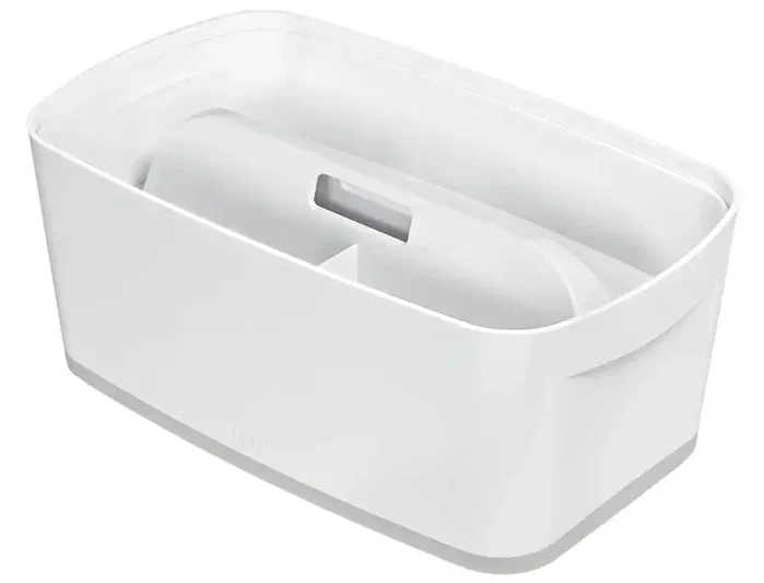 Leitz MyBox Wow Pequeña Caja de Almacenamiento con Tapa 5L Blanco/Gris - Contenedor Plástico