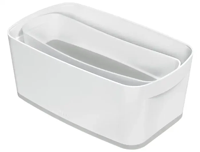 Leitz MyBox Wow Pequeña Caja de Almacenamiento con Tapa 5L Blanco/Gris - Contenedor Plástico