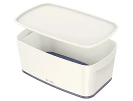 Leitz MyBox Wow Pequeña Caja de Almacenamiento con Tapa 5L Blanco/Gris - Contenedor Plástico