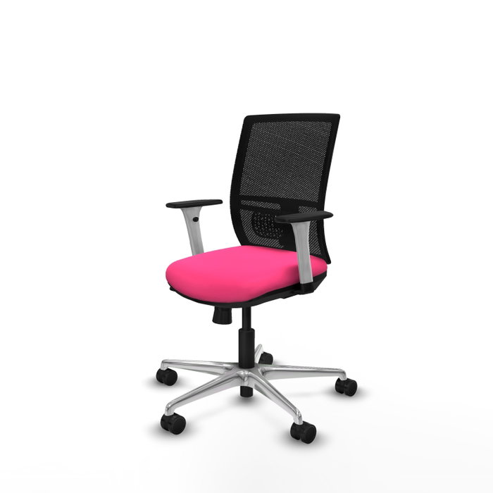 PIQUERAS Y CRESPO Silla de oficina Yunquera Rosa con mecanismo Sincro/Traslack