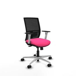 PIQUERAS Y CRESPO Silla de oficina Yunquera Rosa con mecanismo Sincro/Traslack