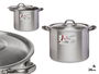 Kinvara Olla Aluminio 8L 24 Cm, Plata, Apto Gas Horno Lavavajillas (Set de 6)