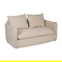 Sofá 2 Plazas Crema Tejido-Madera 160 X 95 X 85 cm