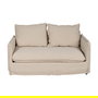 Sofá 2 Plazas Crema Tejido-Madera 160 X 95 X 85 cm