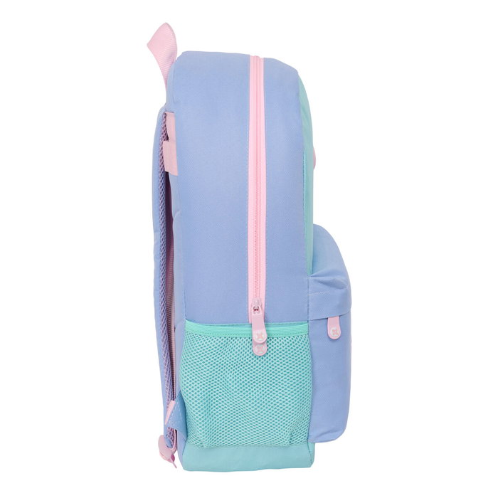 Mochila Escolar Munich Mellow Azul Rosa Celeste 30 x 46 x 14 cm