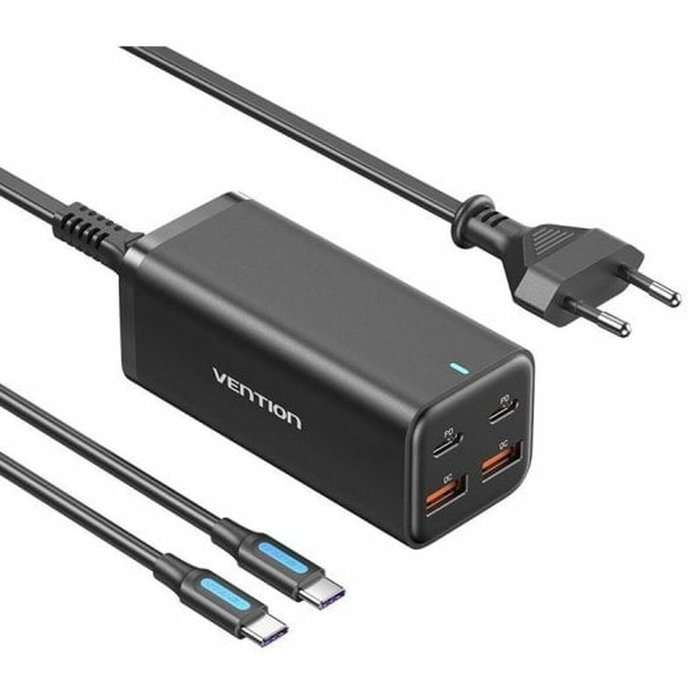 Vention Cargador de Pared 100W FBSBG-EU Negro con 2xUSB-C, 2xUSB-A y Cable USB-C Vention Cargador de Pared 100W FBSBG-EU Negro con 2xUSB-C, 2xUSB-A y Cable USB-C