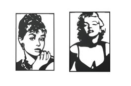 DKD Home Decor Decoración de Pared Metal Diva Negro 40x1,3x60 cm