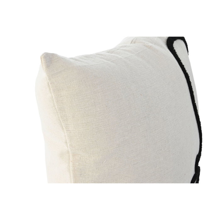 DKD Home Decor Set de 3 Cojines de Algodón con Cara de Trazos, Natural