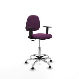 PIQUERAS Y CRESPO Taburete Isso CP morado con brazos y base cromada