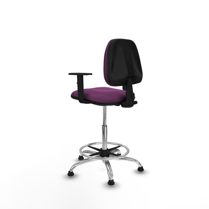 PIQUERAS Y CRESPO Taburete Isso CP morado con brazos y base cromada