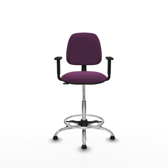 PIQUERAS Y CRESPO Taburete Isso CP morado con brazos y base cromada