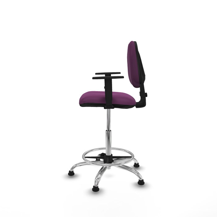 PIQUERAS Y CRESPO Taburete Isso CP morado con brazos y base cromada