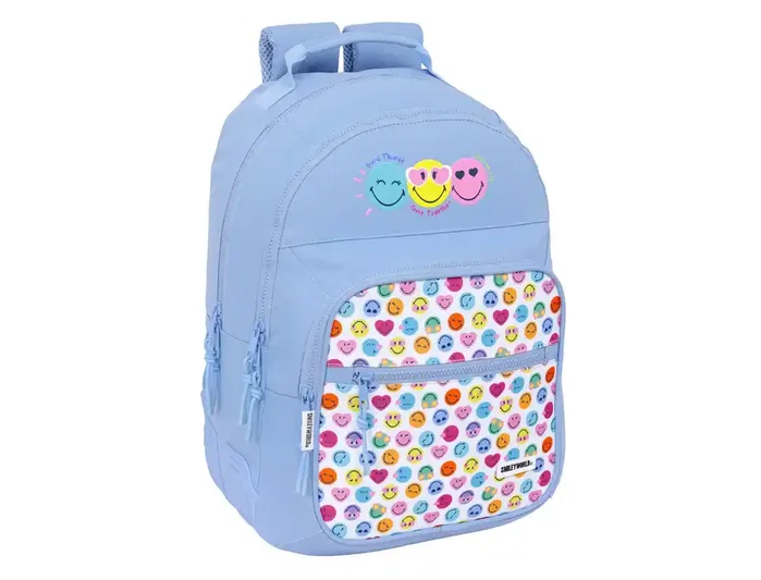 Safta Mochila Doble Smiley World Joyful Adaptable a Carro Reciclado