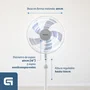 Grunkel Ventilador de pie FAN-165R 40 cm 50 W 5 aspas 3 velocidades Blanco