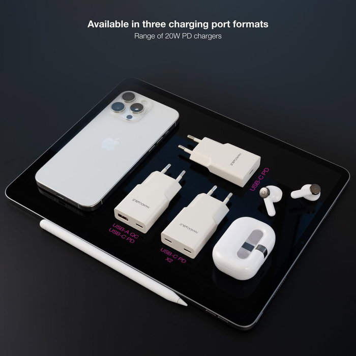 Nanocable Cargador de Pared USB-C/PD 20W Blanco Nanocable Cargador de Pared USB-C/PD 20W Blanco
