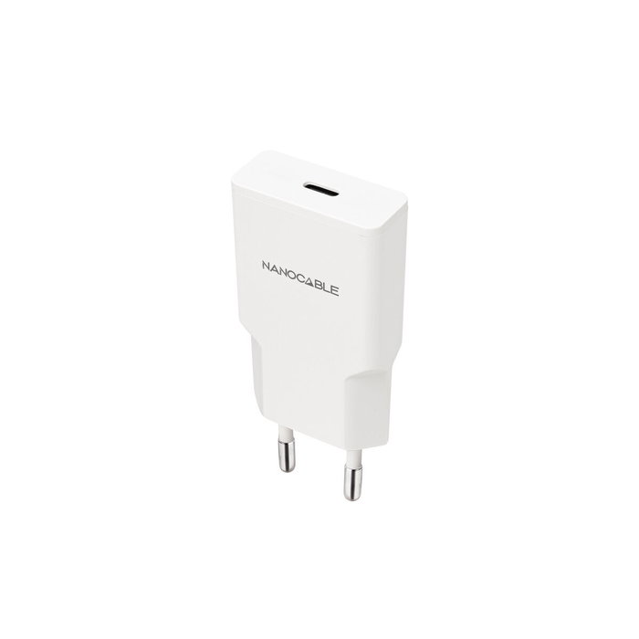 Nanocable Cargador de Pared USB-C/PD 20W Blanco Nanocable Cargador de Pared USB-C/PD 20W Blanco