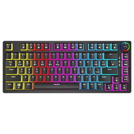 Savio PHENIX Klawiatura mechaniczna bezprzewodowa, Gateron Yellow Pro, Pudding, układ polski