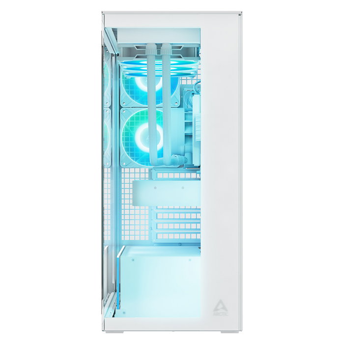 ARCTIC Xtender Caja Gaming PC Blanco Vidrio Templado Midi Tower EATX Compatible con GPU Vertical 64L Ventiladores RGB USB 3.2