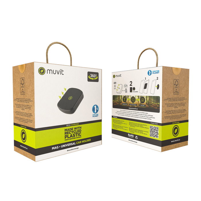 muvit for change soporte coche universal salpicadero magnético negro