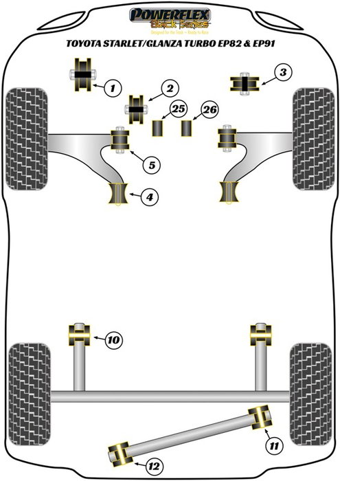 Powerflex Soporte Trasero de Caja de Cambios Silentblock para Modelos LSD (Standard)