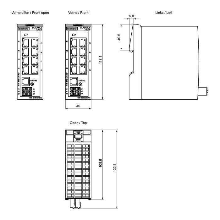 Siemens SCALANCE XB208 6GK5208-0BA00-2AB2 Switch Gestionado con 8 Puertos 10/100