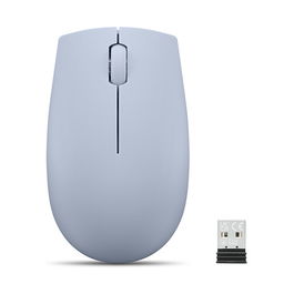 Lenovo Ratón Óptico Inalámbrico 300, Ambidiestro, 1000 DPI, Color Azul, Receptor USB Nano Incluido, Batería AA