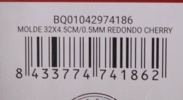 Quttin Molde Redondo Cherry, 32 cm de Diámetro x 4.5 cm de Alto, Acero 0.5 mm, para Repostería y Panadería (12 Unidades)