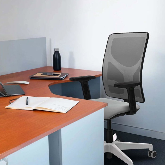 PIQUERAS Y CRESPO Silla de oficina Motilla Gris con respaldo de malla Negro PIQUERAS Y CRESPO Silla de oficina Motilla Gris con respaldo de malla Negro