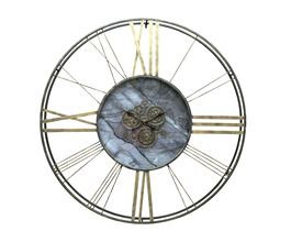 DKD Home Decor Reloj de Pared Metálico Dorado 140x9x140 cm