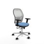 PIQUERAS Y CRESPO Silla de oficina Jorquera con mecanismo Sincro/Traslack, Azul cielo y Blanco