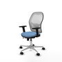 PIQUERAS Y CRESPO Silla de oficina Jorquera con mecanismo Sincro/Traslack, Azul cielo y Blanco