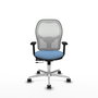 PIQUERAS Y CRESPO Silla de oficina Jorquera con mecanismo Sincro/Traslack, Azul cielo y Blanco
