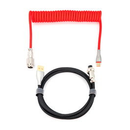 Phoenix Kioru Cable Aviador En Espiral para Teclado Mecánico Tipo C, Cable Trenzado Premium con Conectores Metálicos