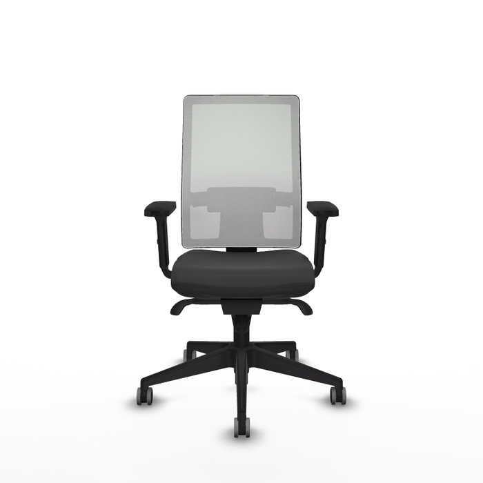 PIQUERAS Y CRESPO Silla de oficina Horna con mecanismo Sincro, Gris oscuro y Blanco