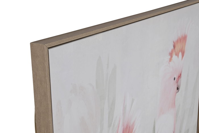DKD Home Decor Cuadro de Cotorras Surtido de 2 Piezas enmarcado 100x140 cm