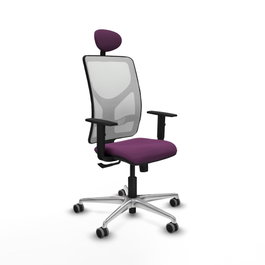 PIQUERAS Y CRESPO Silla de oficina Motilla con mecanismo Sincro, Morado y Blanco