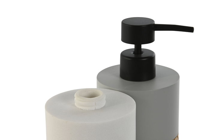 DKD Home Decor Dosificador Blanco Gris Resina Pe 7.5 x 18.5 x 7.5 cm (2 Unidades)