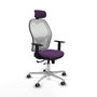 PIQUERAS Y CRESPO Silla de oficina Jorquera con mecanismo Sincro/Traslack, Morado y Blanco