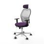 PIQUERAS Y CRESPO Silla de oficina Jorquera con mecanismo Sincro/Traslack, Morado y Blanco