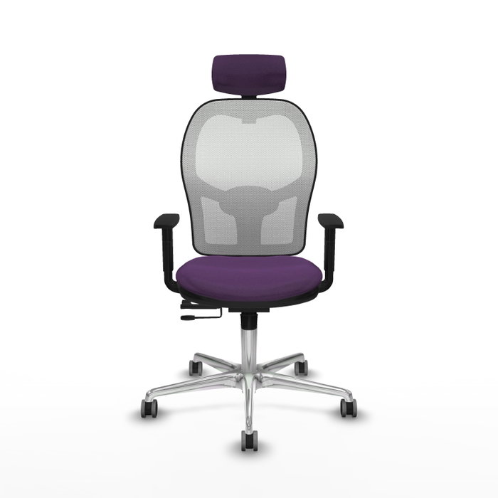 PIQUERAS Y CRESPO Silla de oficina Jorquera con mecanismo Sincro/Traslack, Morado y Blanco