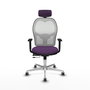 PIQUERAS Y CRESPO Silla de oficina Jorquera con mecanismo Sincro/Traslack, Morado y Blanco