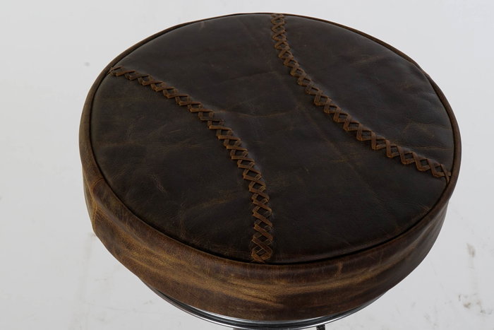 DKD Home Decor Taburete Vintage Marron Metal y Cuero 44 x 82 x 41 cm DKD Home Decor Taburete Vintage Marron Metal y Cuero 44 x 82 x 41 cm