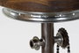 DKD Home Decor Taburete Vintage Marron Metal y Cuero 44 x 82 x 41 cm